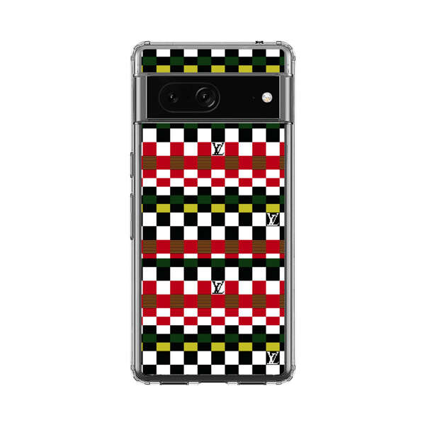 Colorful Checkerboard Stripes Pattern Google Pixel 7 Case