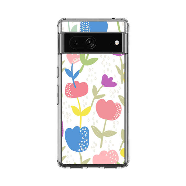 Colorful Tulip Floral Pattern Google Pixel 7 Case