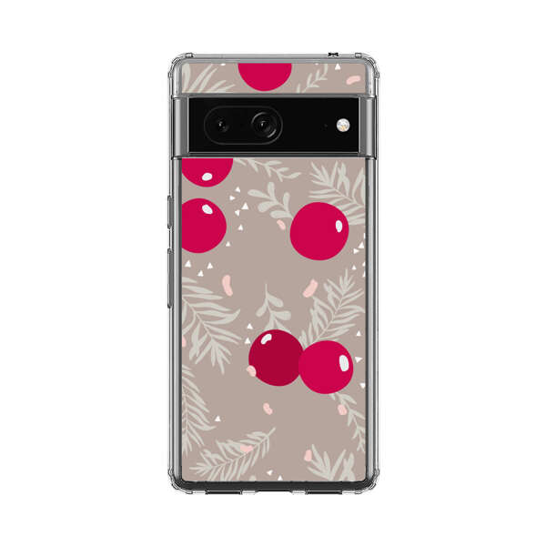 Cranberries and pine branches holiday pattern Google Pixel 7 Case