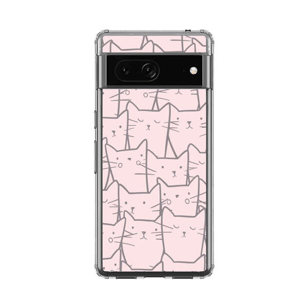 Cute Hand Drawn Cat Pattern Google Pixel 7 Case