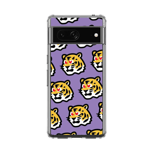 Cute Tiger with Heart Eyes Pattern Google Pixel 7 Case