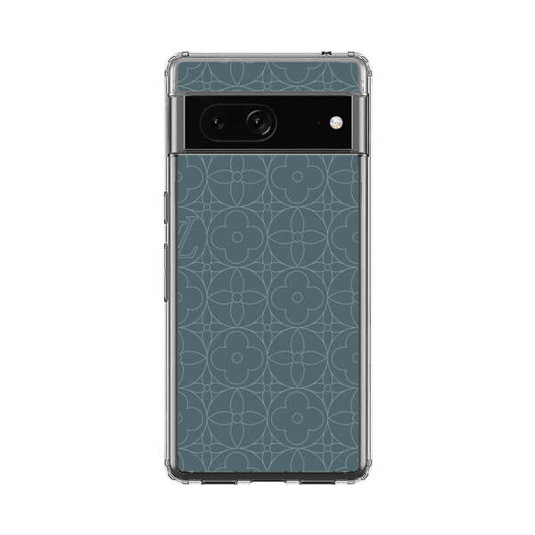 Elegant Blue Geometric Floral Pattern Google Pixel 7 Case