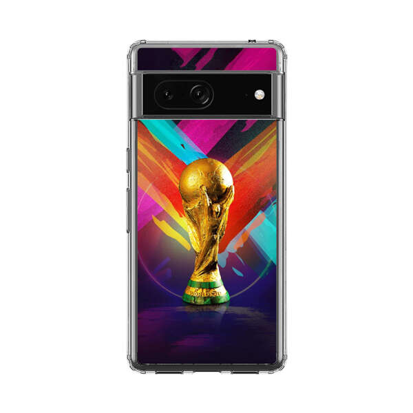 Golden Soccer Trophy with Colorful Abstract Background Google Pixel 7 Case