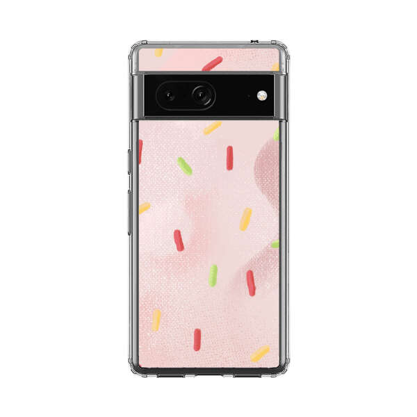 Pastel Pink Sprinkles Pattern Google Pixel 7 Case