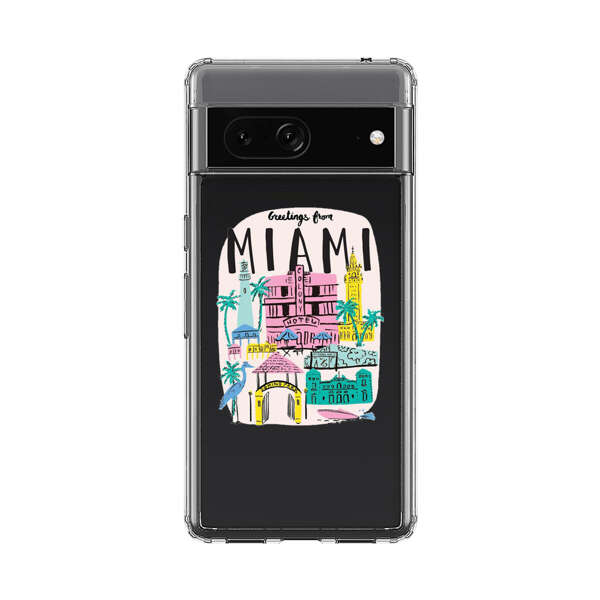Vibrant Miami Cityscape Illustration Google Pixel 7 Case