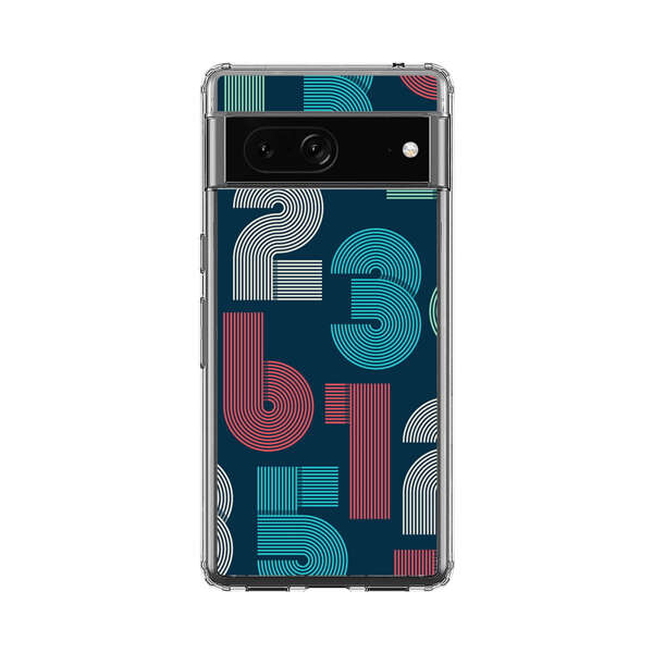Vibrant Seamless Pattern of Colorful Stylized Numbers Google Pixel 7 Case