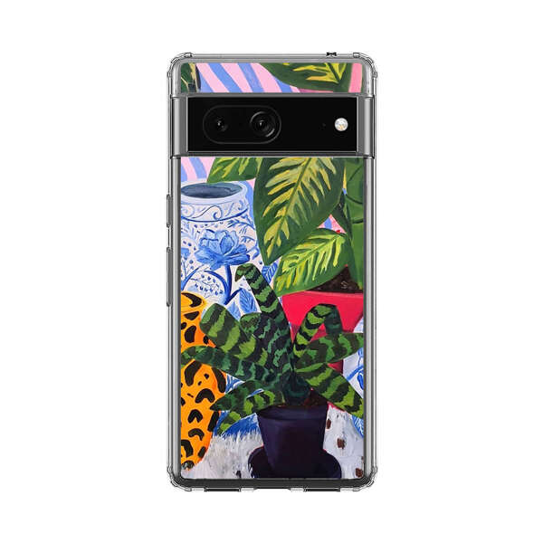Vibrant Tropical Plants and Decorative Vases Google Pixel 7 Case