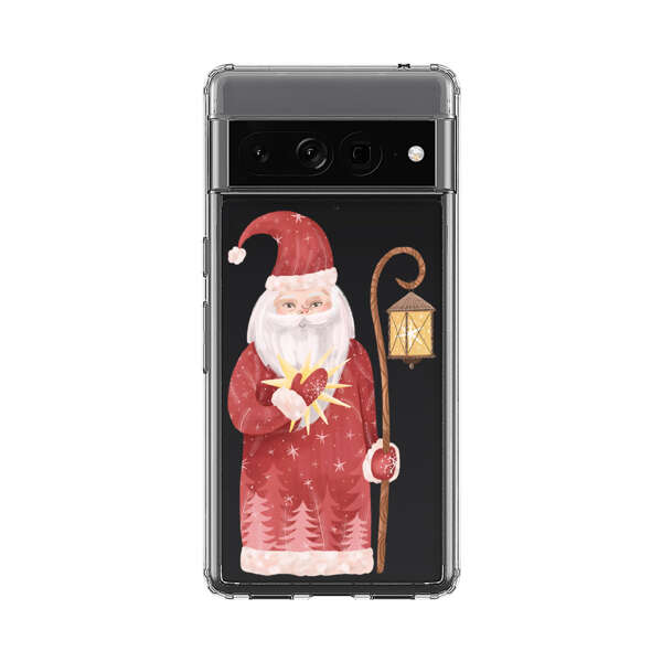 Charming Santa Claus Holding Glowing Heart and Lantern Google Pixel 7 Pro Case