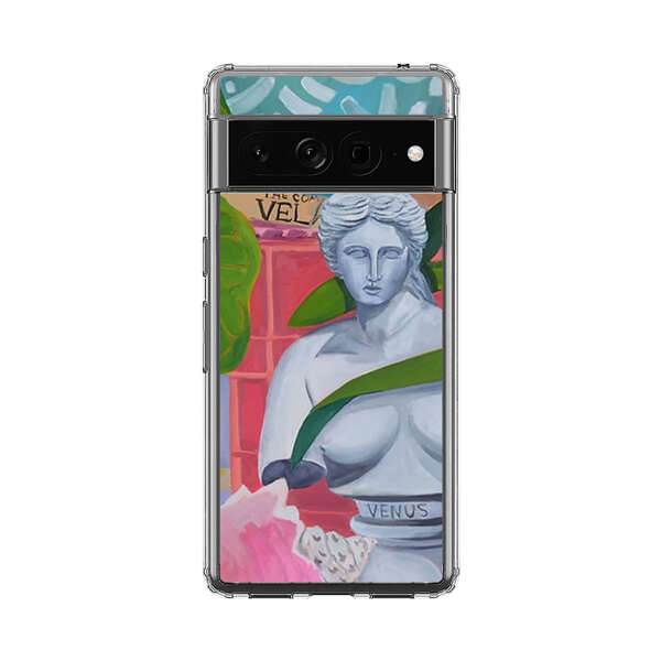 Classical Venus Bust with Green Leaves and Vibrant Vases Google Pixel 7 Pro Case