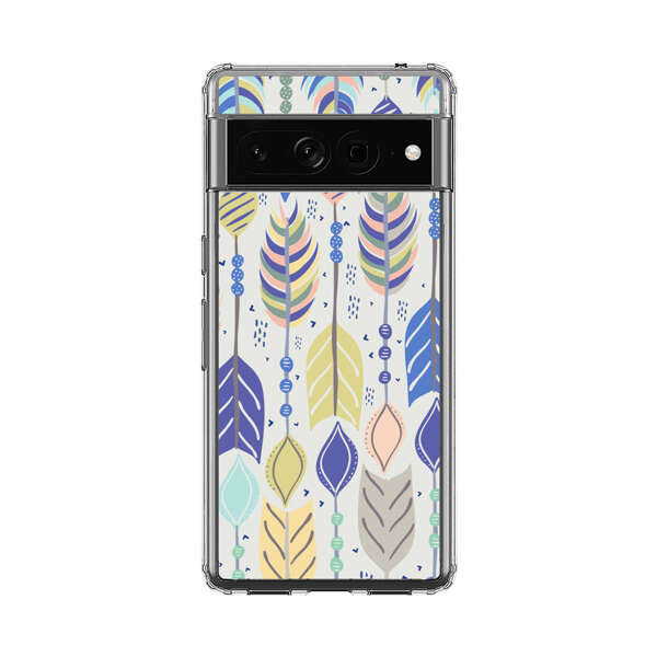 Colorful Feathers Pattern Pastel Google Pixel 7 Pro Case
