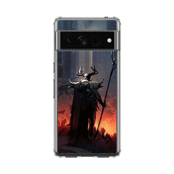Dark Fantasy Warrior with Horned Helmet Google Pixel 7 Pro Case