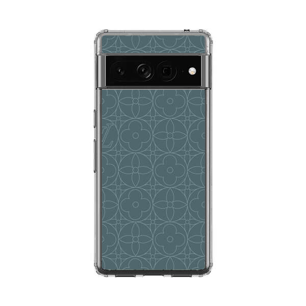 Elegant Blue Geometric Floral Pattern Google Pixel 7 Pro Case