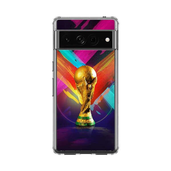 Golden Soccer Trophy with Colorful Abstract Background Google Pixel 7 Pro Case