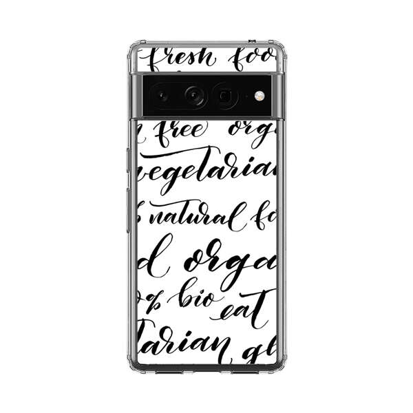 Healthy Food Lifestyle Calligraphy Pattern Google Pixel 7 Pro Case