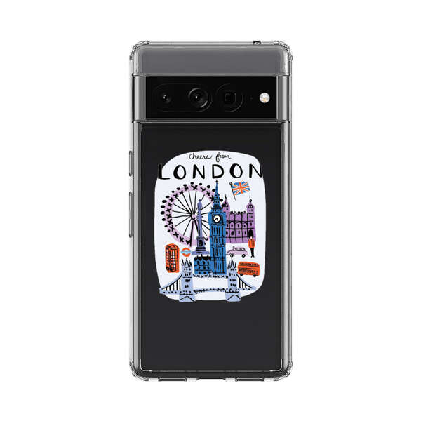 London Iconic Landmarks Illustration Google Pixel 7 Pro Case