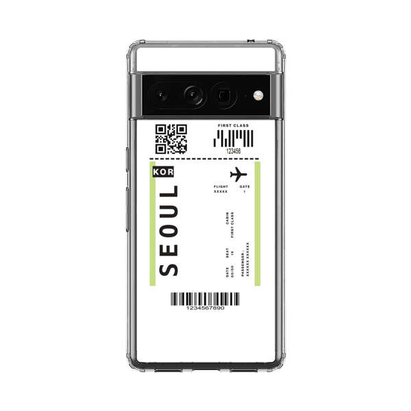 Minimalist Seoul Boarding Pass Google Pixel 7 Pro Case