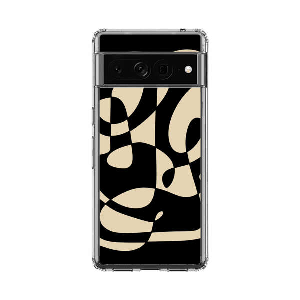 Modern Abstract Beige and Black Geometry Google Pixel 7 Pro Case