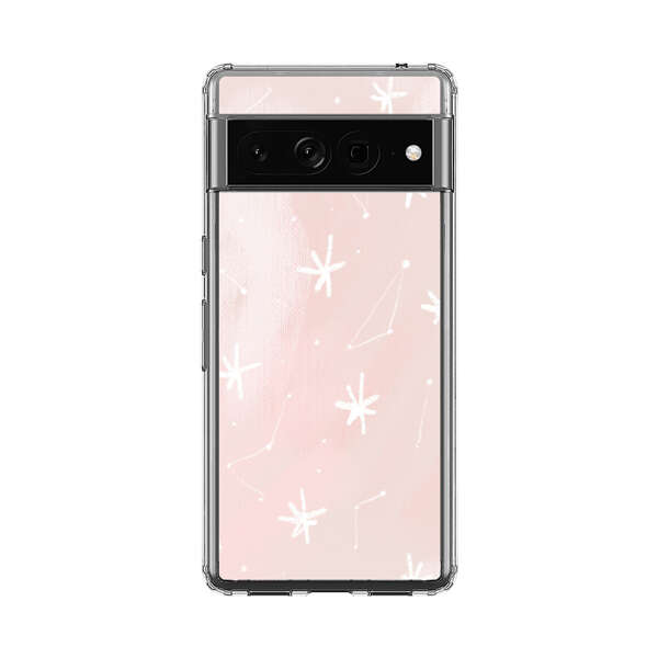 Pink Stars and Constellation Pattern Google Pixel 7 Pro Case