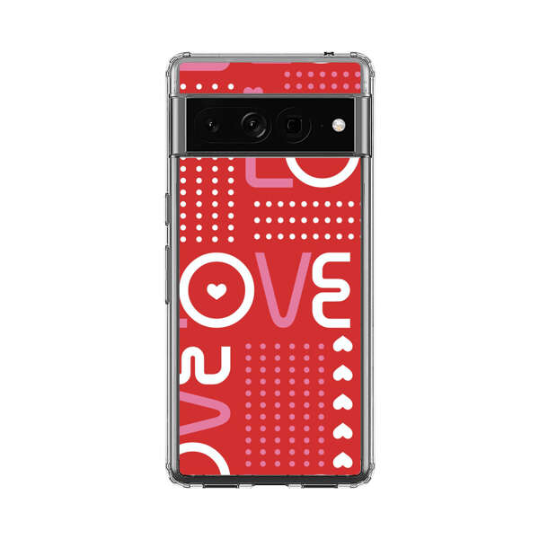 Red Love Typography Pattern Google Pixel 7 Pro Case