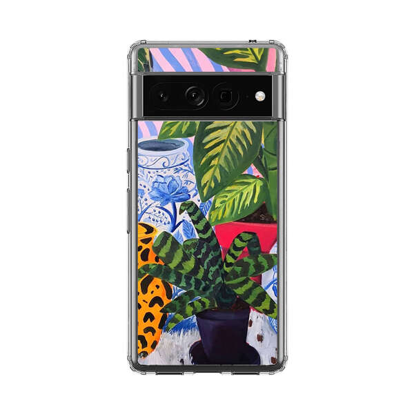 Vibrant Tropical Plants and Decorative Vases Google Pixel 7 Pro Case