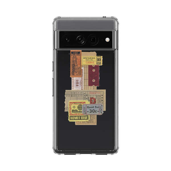 Vintage Admission and Raffle Tickets Collage Google Pixel 7 Pro Case