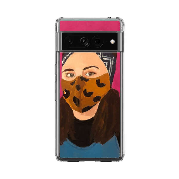 Woman Leopard Print Face Mask Google Pixel 7 Pro Case