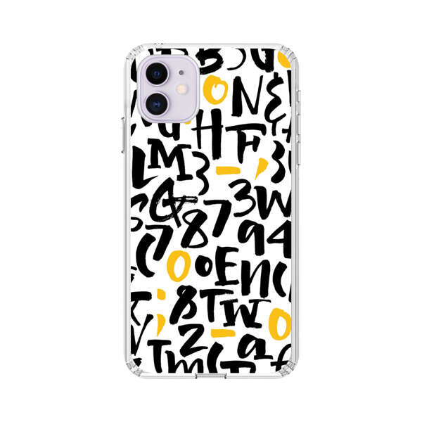 Abstract Typography Letter Number Pattern iPhone 11 Case