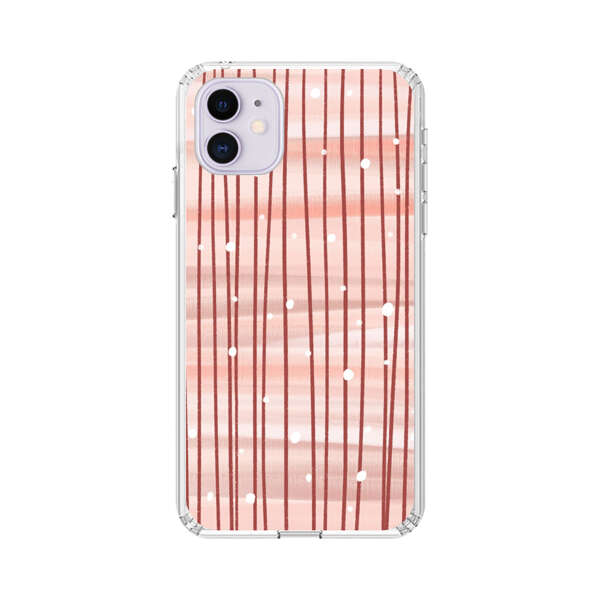 Abstract Vertical Lines Pink Pattern iPhone 11 Case