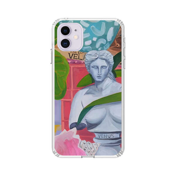 Classical Venus Bust with Green Leaves and Vibrant Vases iPhone 11 Case