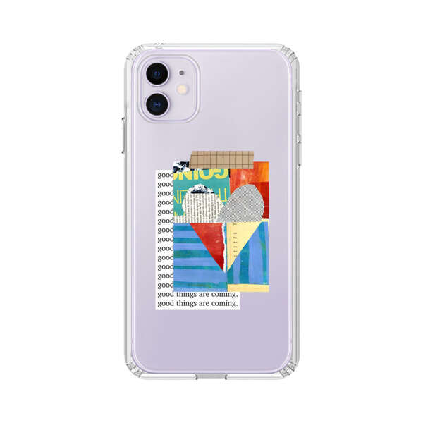 Colorful Abstract Collage with Geometric Shapes iPhone 11 Case