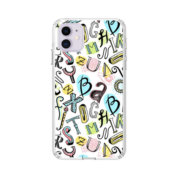 Colorful Scattered Alphabet Letters Pattern iPhone 11 Case