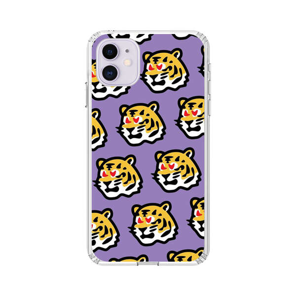 Cute Tiger with Heart Eyes Pattern iPhone 11 Case