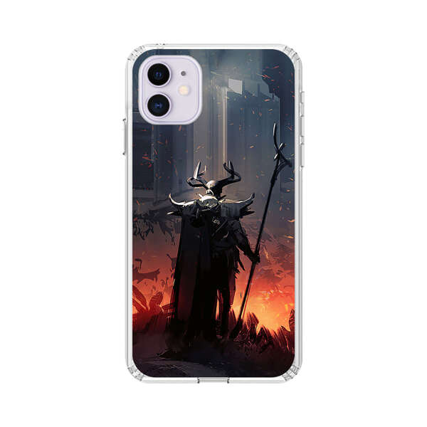 Dark Fantasy Warrior with Horned Helmet iPhone 11 Case