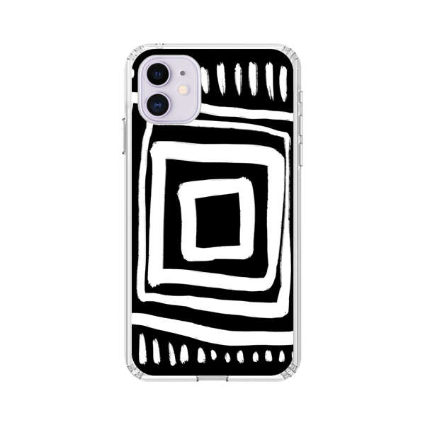 Minimalist Geometric Black and White Design iPhone 11 Case