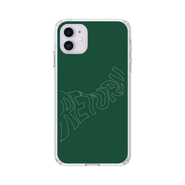 Minimalist Green Wavy Return Text iPhone 11 Case