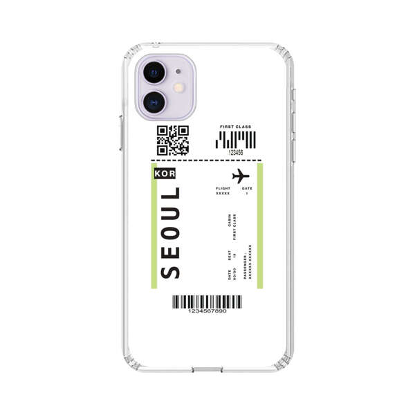 Minimalist Seoul Boarding Pass iPhone 11 Case