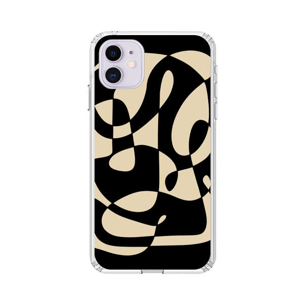 Modern Abstract Beige and Black Geometry iPhone 11 Case