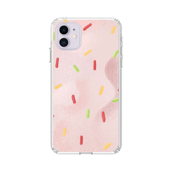Pastel Pink Sprinkles Pattern iPhone 11 Case