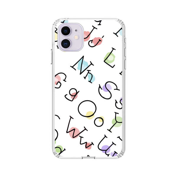 Playful Alphabet Pattern with Colorful Letters iPhone 11 Case