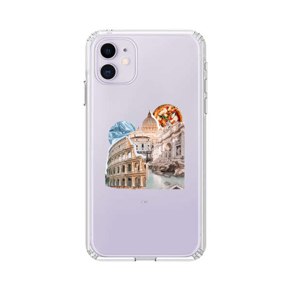 Rome Landmarks with Pizza iPhone 11 Case