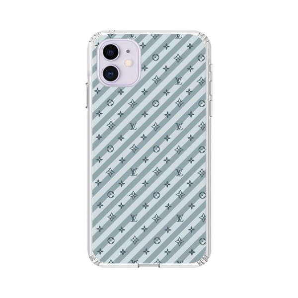 Stylish Blue Diagonal Striped Luxury Logo Pattern iPhone 11 Case