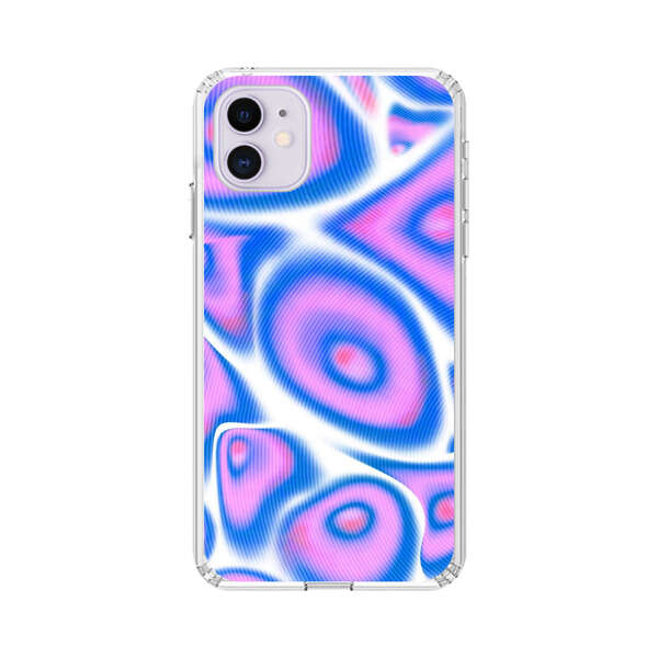 Vibrant Abstract Pink and Blue Swirl Pattern iPhone 11 Case