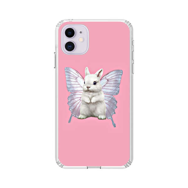 White Bunny with Butterfly Wings iPhone 11 Case