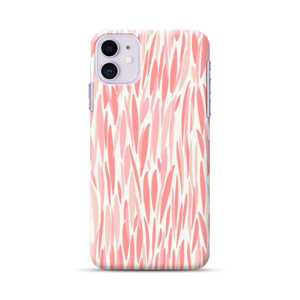 Abstract Coral Wavy Lines Pattern iPhone 11 Hard Case