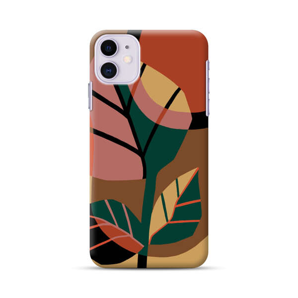Abstract Geometric Leaves Design iPhone 11 Hard Case