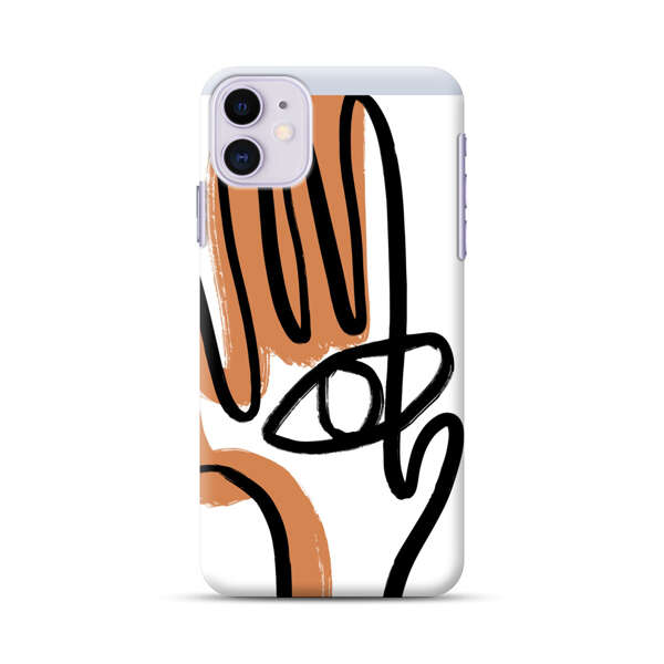 Abstract Minimalist Hand with Eye iPhone 11 Hard Case