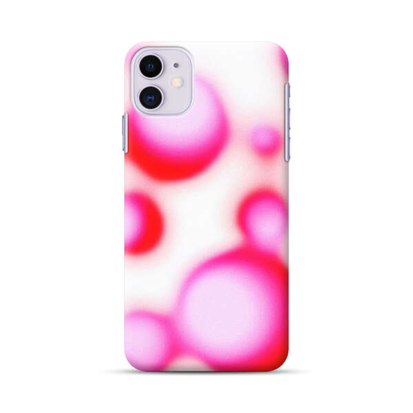 Abstract Pink and Red Blurry Circles iPhone 11 Hard Case