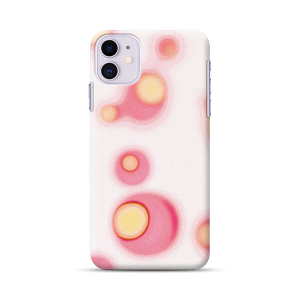 Abstract Pink and Yellow Blobs iPhone 11 Hard Case