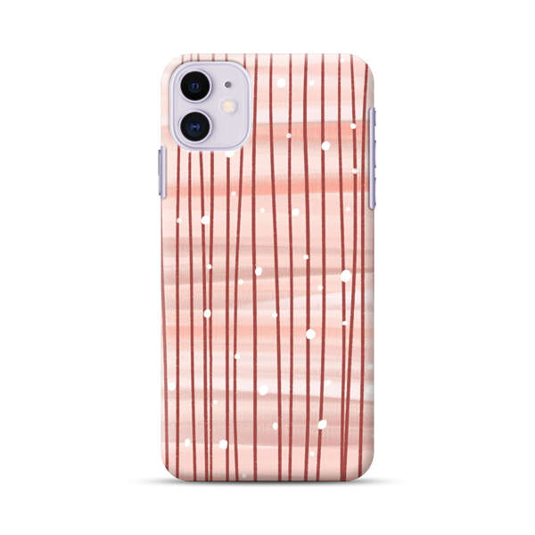 Abstract Vertical Lines Pink Pattern iPhone 11 Hard Case