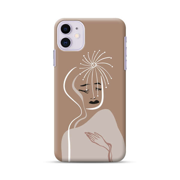 Artistic Abstract Portrait with Serene Face iPhone 11 Hard Case